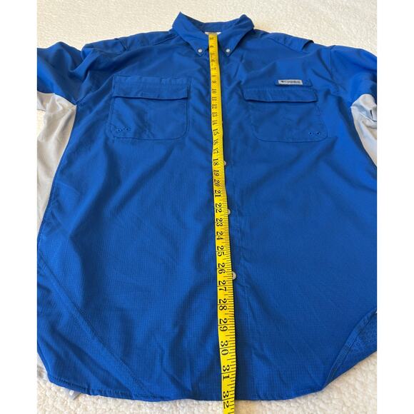 Columbia PFG Omni Freeze Shirt Men's Sz XL Blue/Gray Button Outdoor - Picture 4 of 8